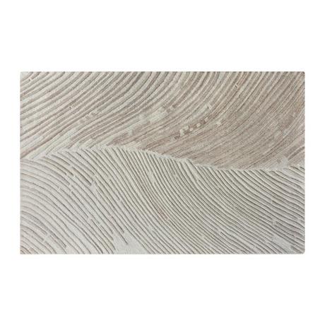 Vente-unique  Tapis en relief 100% laine fait à la main - 200 x 290 cm - 2200g/m2 - Ivoire - SERAPHINA 