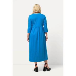 Ulla Popken  Jerseykleid, Empirenaht, V-Ausschnitt, 3/4-Arm, Taschen 