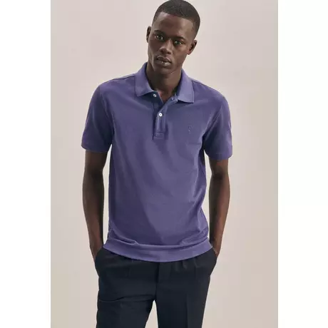 Seidensticker Polo-Shirt Slim Fit Kurzarm Uni  Blau