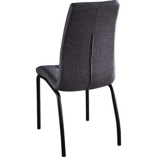 mutoni Chaise de salle à manger Curona gris foncé noir (lot de 2)  