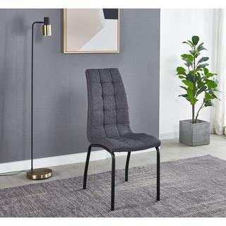 mutoni Chaise de salle à manger Curona gris foncé noir (lot de 2)  