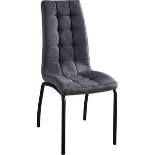 mutoni Chaise de salle à manger Curona gris foncé noir (lot de 2)  