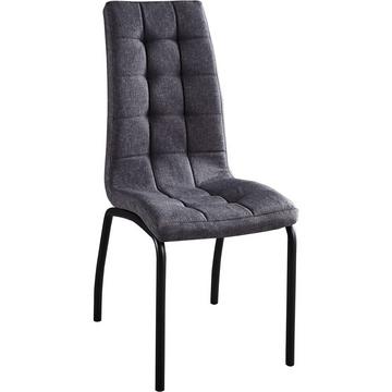 Chaise de salle à manger Curona gris foncé noir (lot de 2)