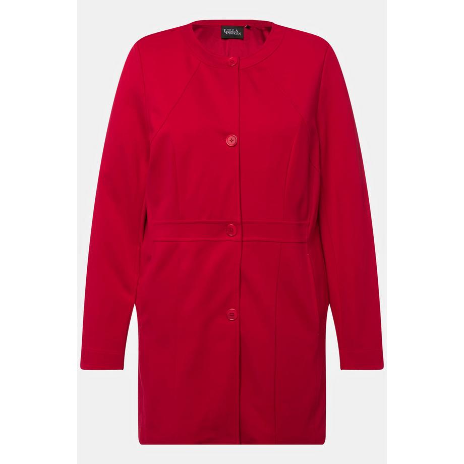 Ulla Popken Blazer Long Coutures Fantaisie Col Rond Jersey  