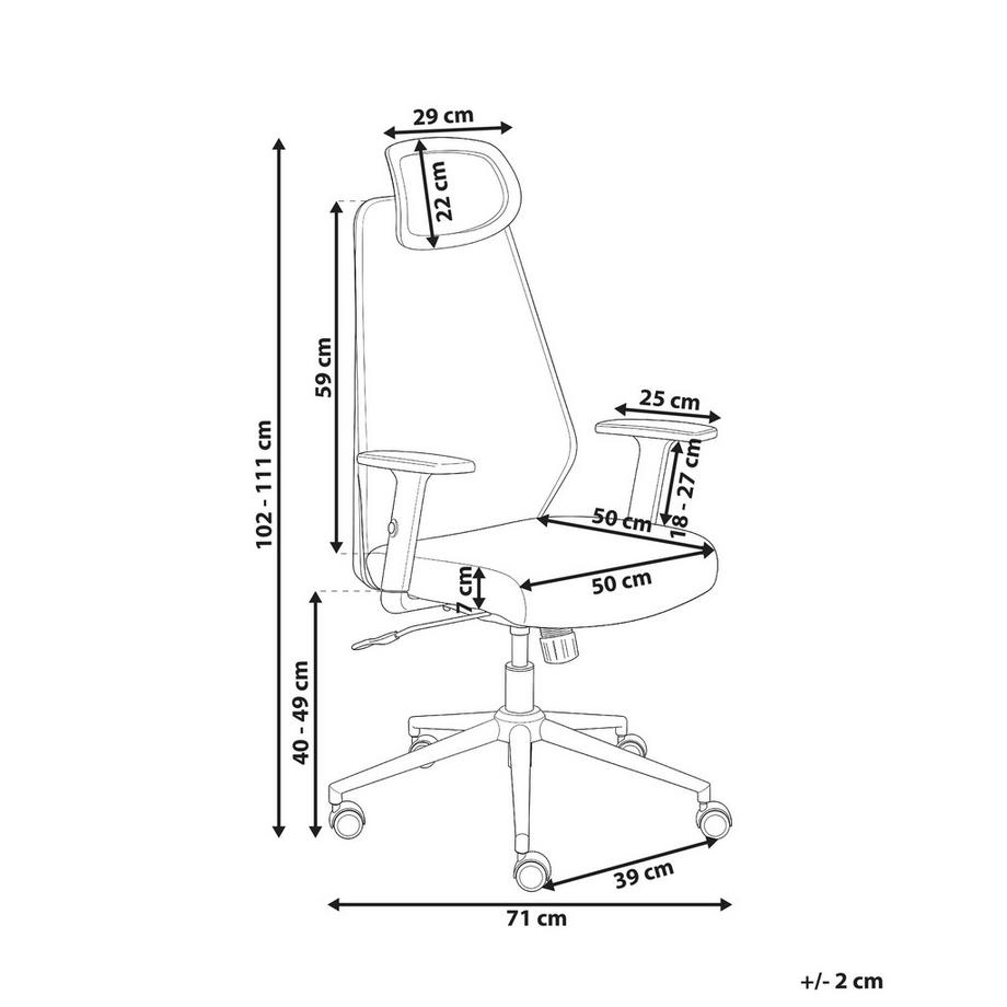 Beliani Chaise de bureau en Tissu maillé Moderne ORYN  