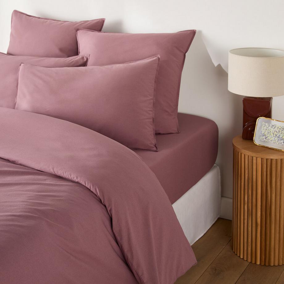 Housse de couette unie en coton lavé