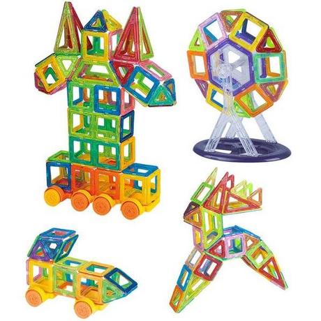 Gameloot  Magnetische Bauteile - Ein perfektes Geschenk für Kinder (124 Stück) 