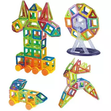 Magnetische Bauteile - Ein perfektes Geschenk für Kinder (124 Stück)