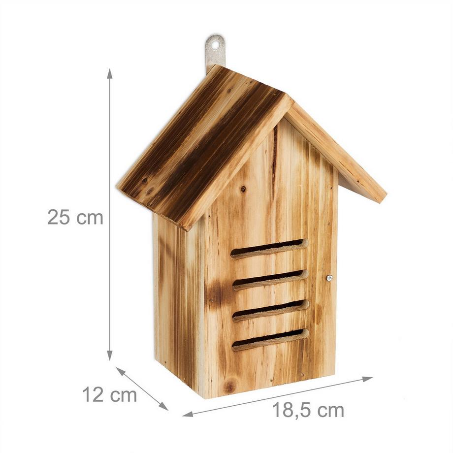 B2X Maison de coccinelle en bois avec des flammes  