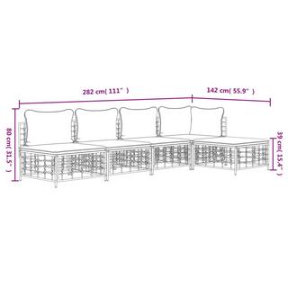 VidaXL set mobili da giardino Polirattan  