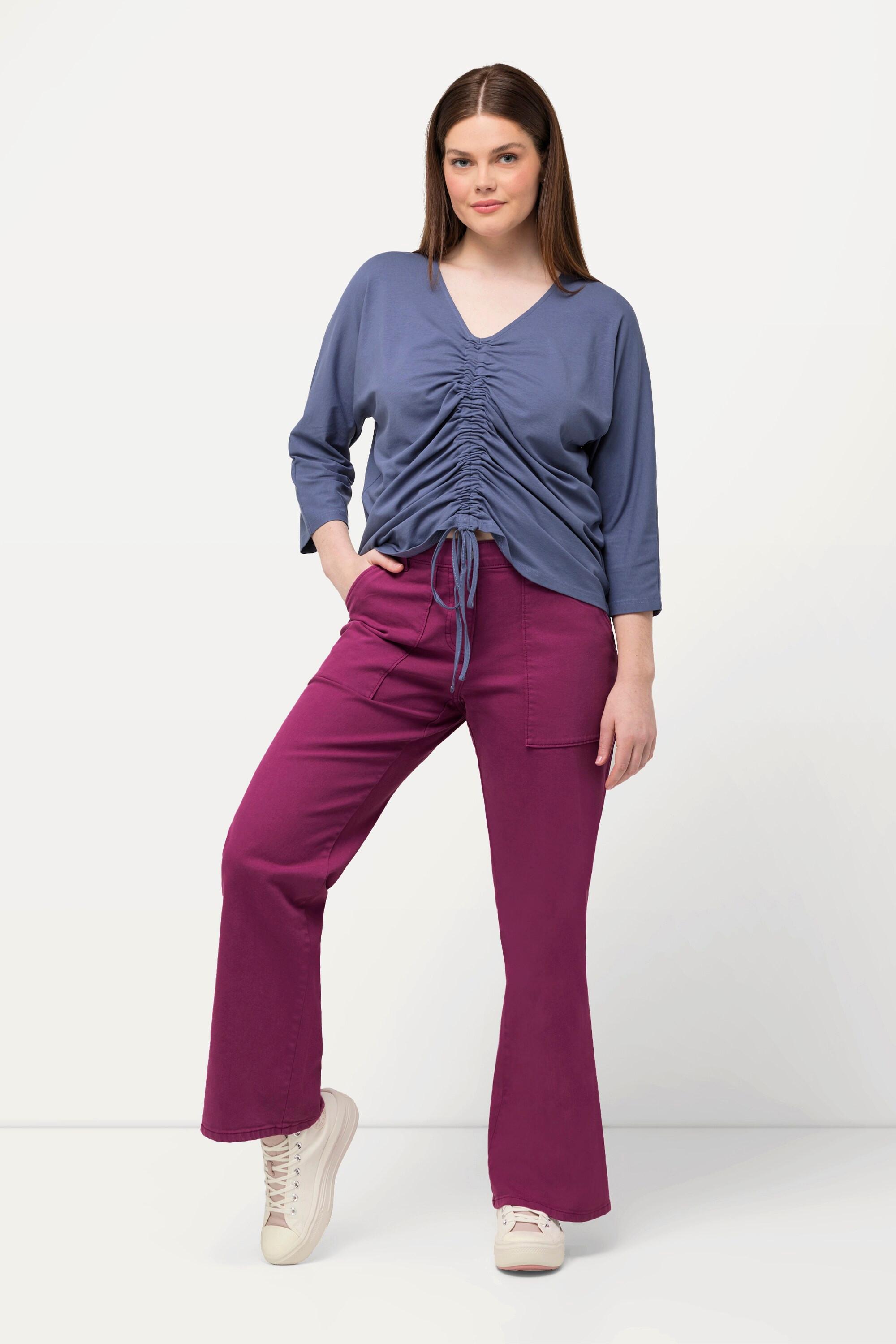 Ulla Popken  Color-Jeans Mary, weites Bein, Biobaumwolle 