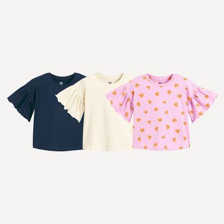 La Redoute Collections  3er-Pack T-Shirts mit kurzen Volantärmeln 