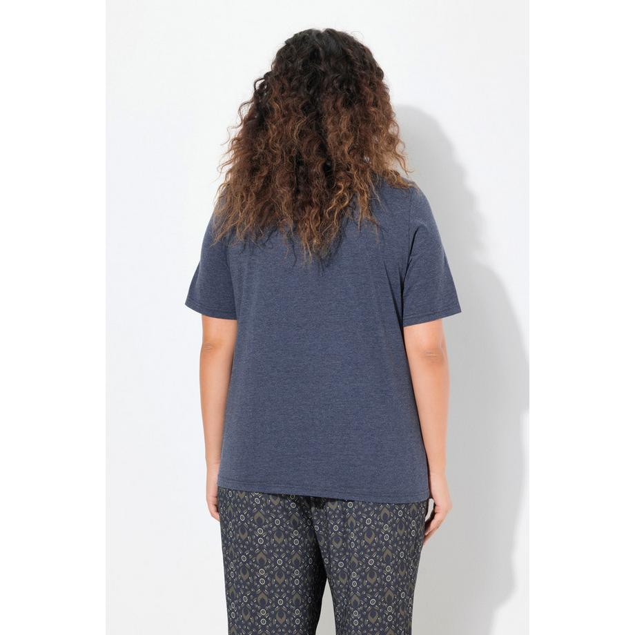 Ulla Popken T-shirt Classic Motif Animal Col Rond Manches Courtes  