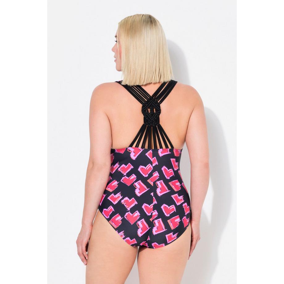 Ulla Popken Herzen Makramee Träger Softcup Badeanzug  