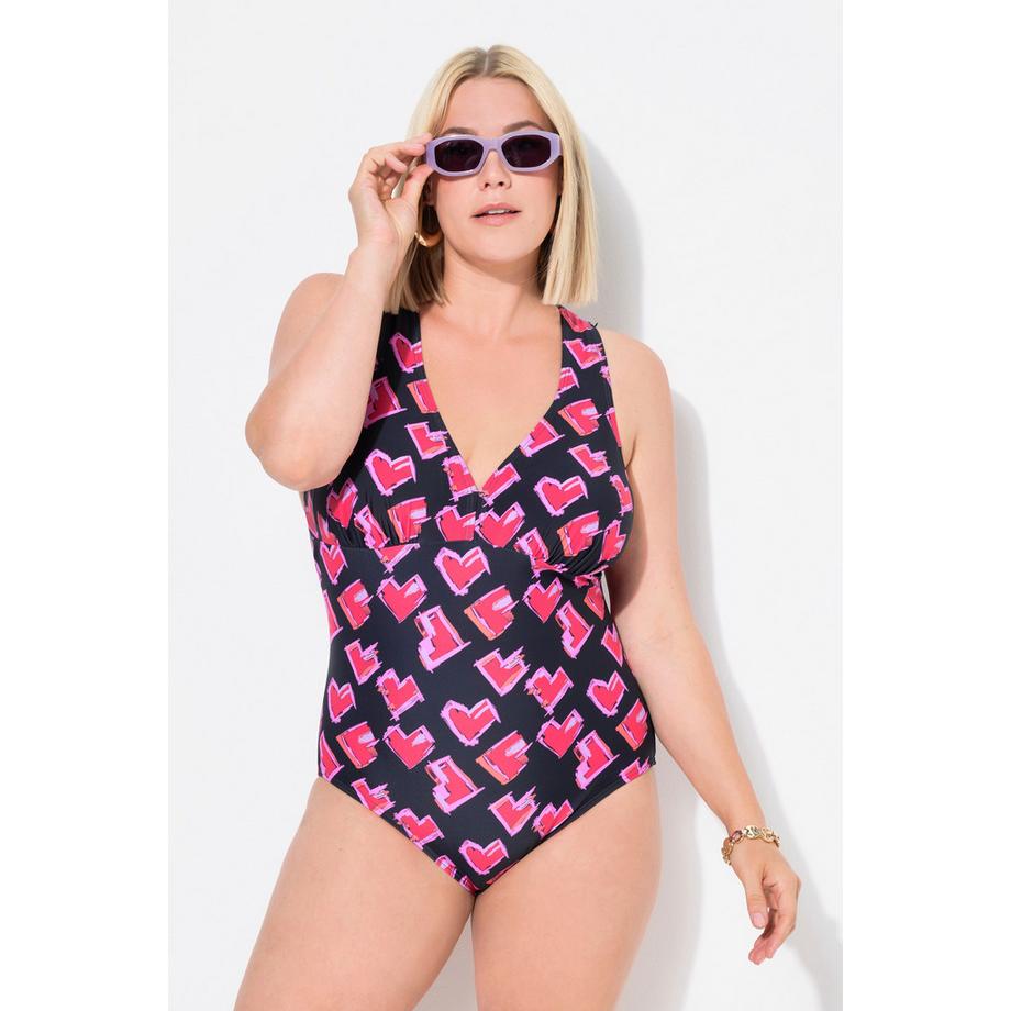 Ulla Popken Herzen Makramee Träger Softcup Badeanzug  