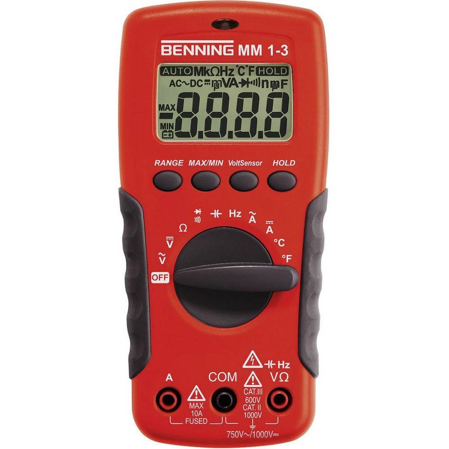Benning  Benning Digital-Multimeter MM 1-3 + Sicherheits-Krokodilklemmen-Set TA 1 