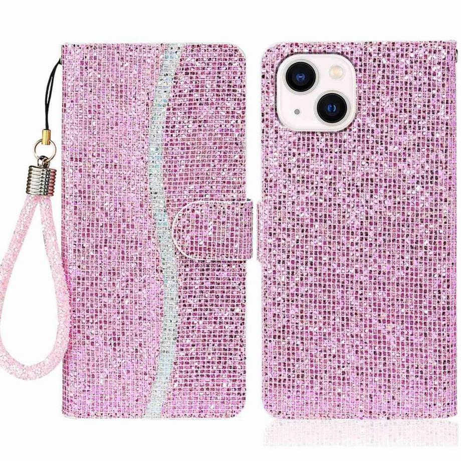 iPhone 14 Plus - Glitter Leder Etui