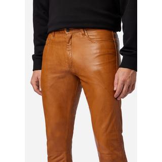 RICANO  Pantaloni in pelle da uomo Slim Fit, pantaloni in pelle 5 tasche in pelle di agnello - Slim Fit 