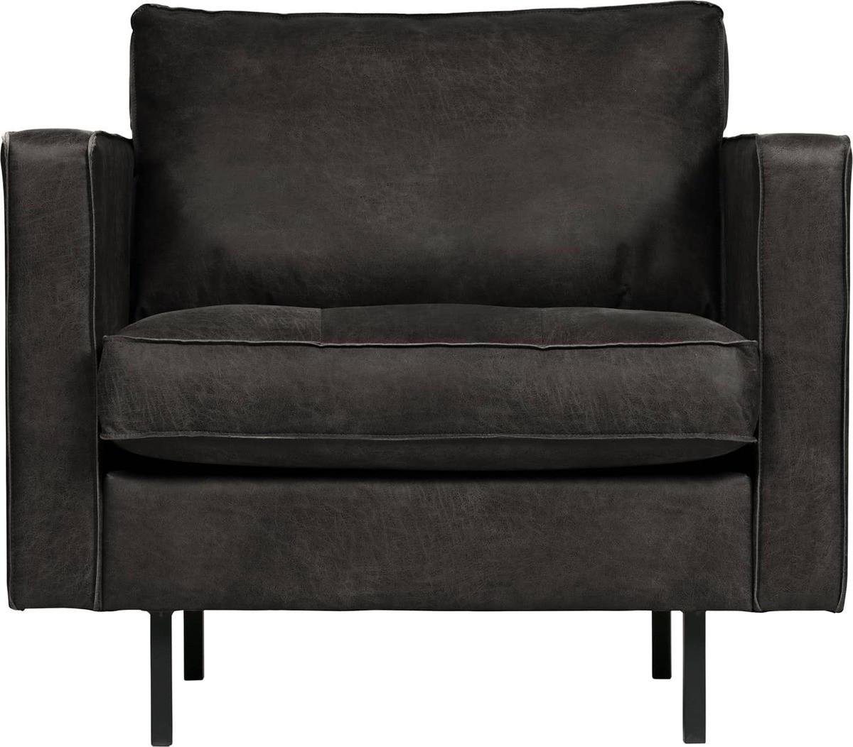 mutoni Fauteuil Rodeo Classic cuir recyclé noir  