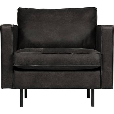 mutoni Fauteuil Rodeo Classic cuir recyclé noir  