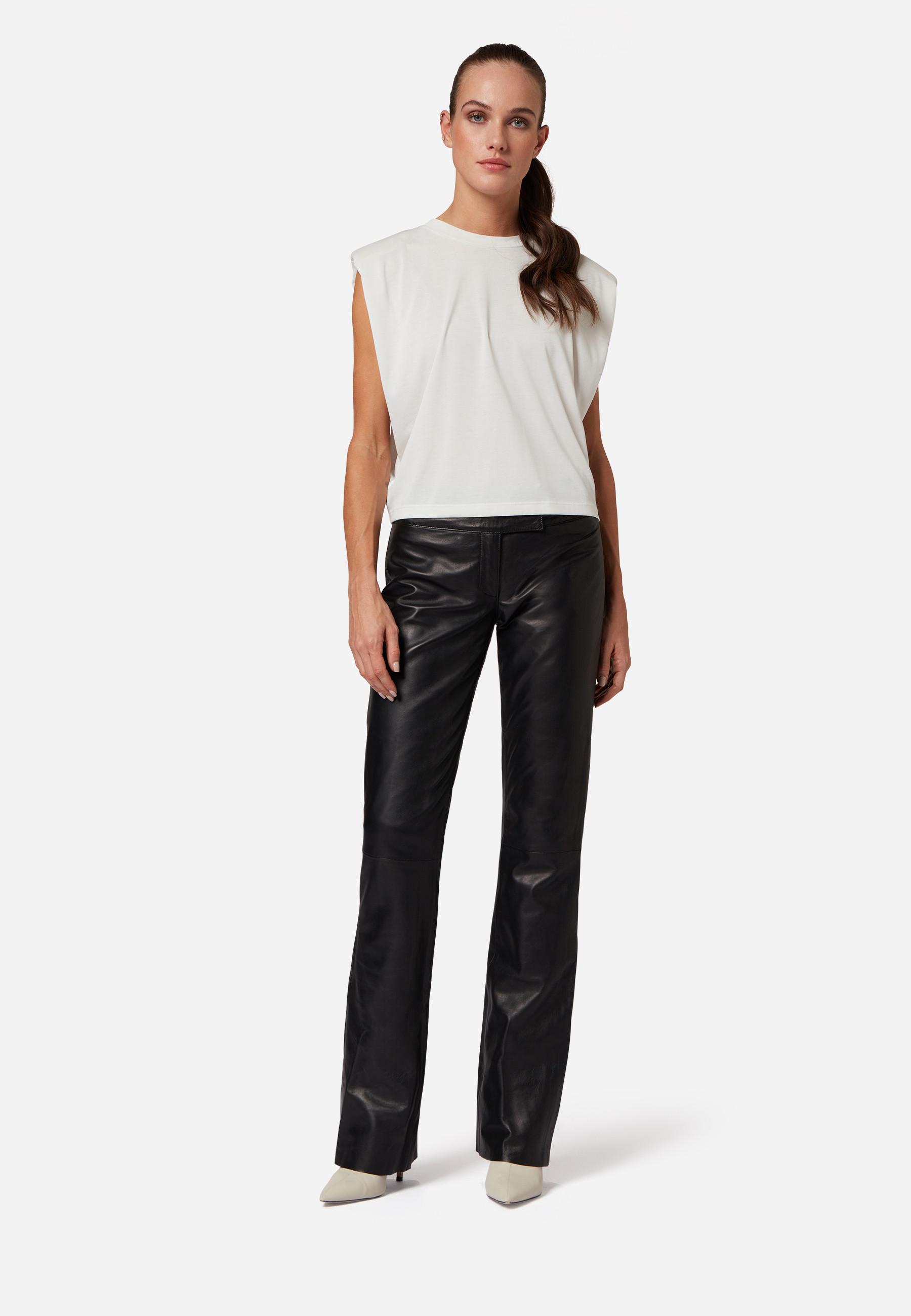 RICANO  Pantalon en cuir s, coupe basse 2, design simple avec une coupe boot cut. 