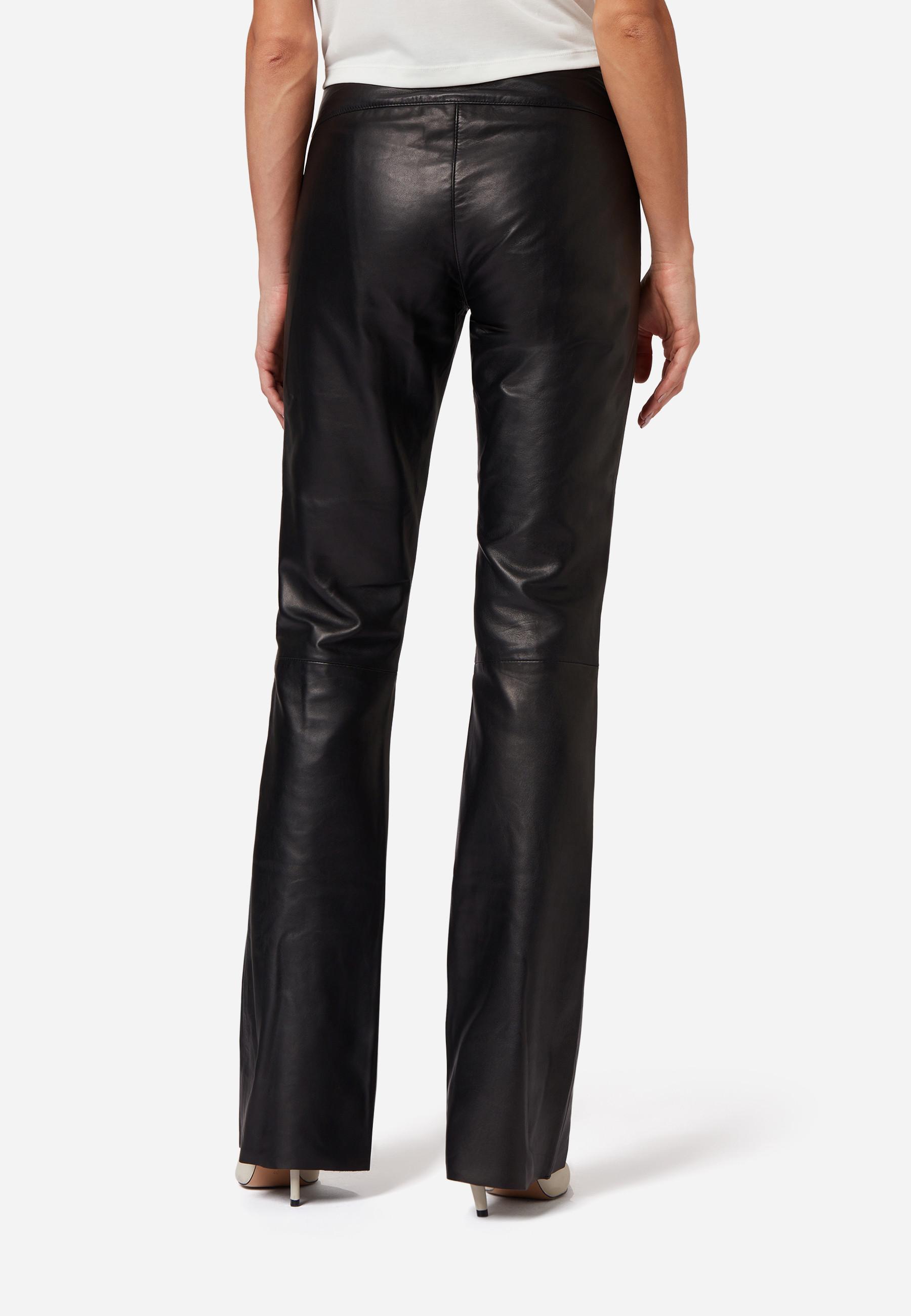 RICANO  Pantalon en cuir s, coupe basse 2, design simple avec une coupe boot cut. 