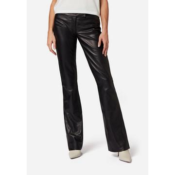 Pantalon en cuir s, coupe basse 2, design simple avec une coupe boot cut.