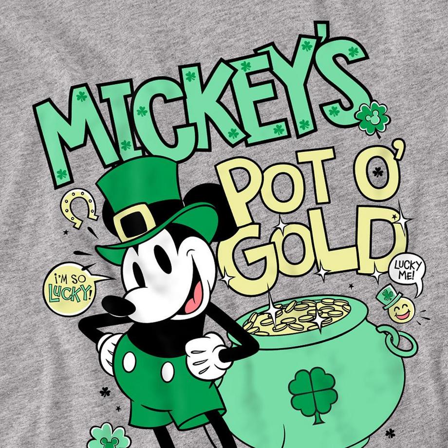 MICKEY MOUSE Pot O Gold St Patricks Day Langarm T-Shirt  