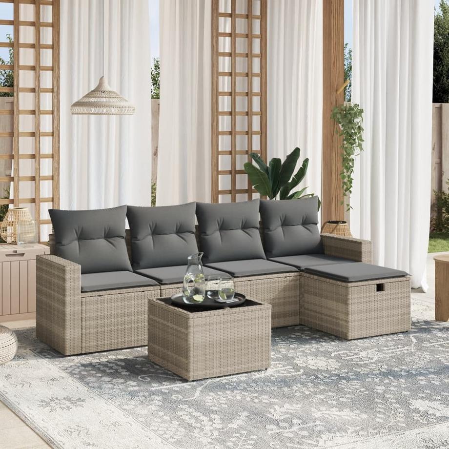 VidaXL set divano da giardino Polirattan  