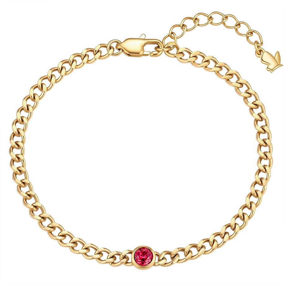 Armband Geburtsstein Januar Edelstahl verziert mit Kristallen von Swarovski