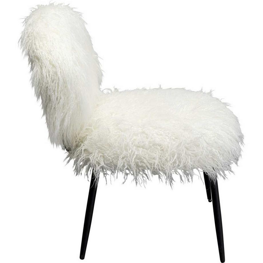 KARE Design Fauteuil Hairy blanc  