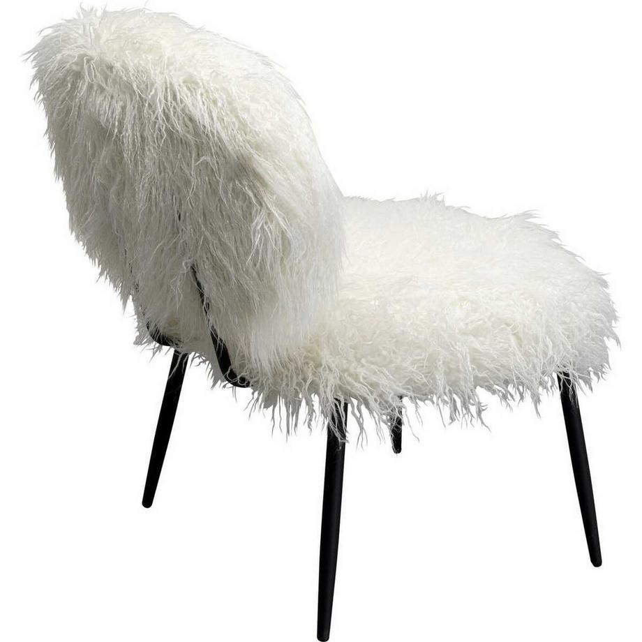 KARE Design Fauteuil Hairy blanc  