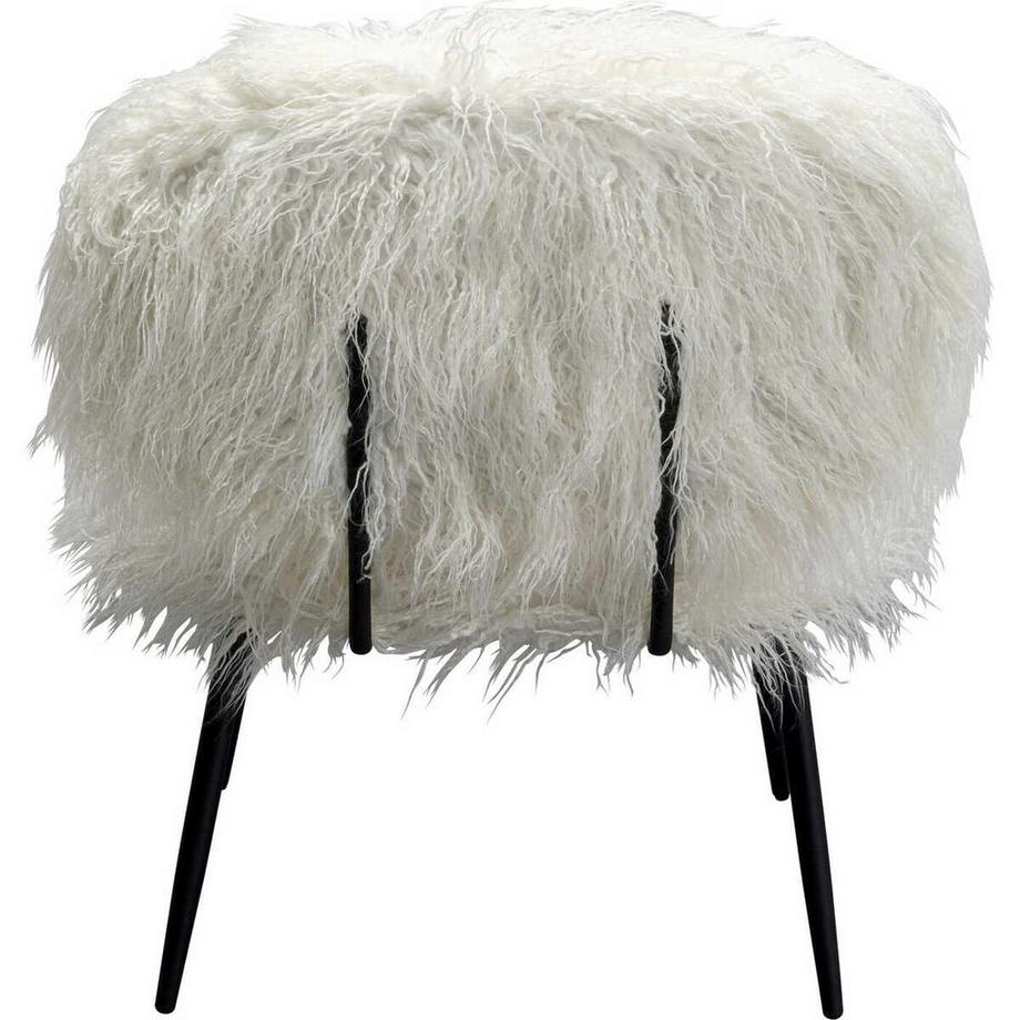KARE Design Fauteuil Hairy blanc  