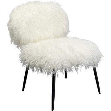 Fauteuil poilu blanc