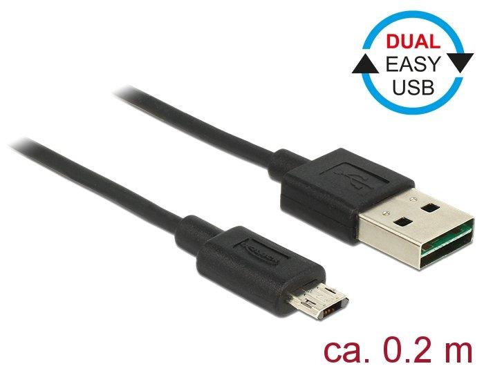 DeLock  84804 USB Kabel 0,2 m USB 2.0 USB A Micro-USB B Schwarz 