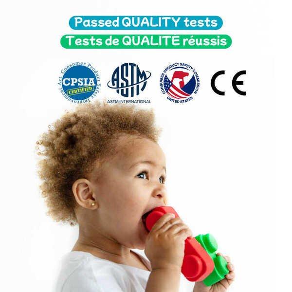 Montessori  Soft Blocks Plus Wheels -10 blocs et 8 roues Jouets de motricité 