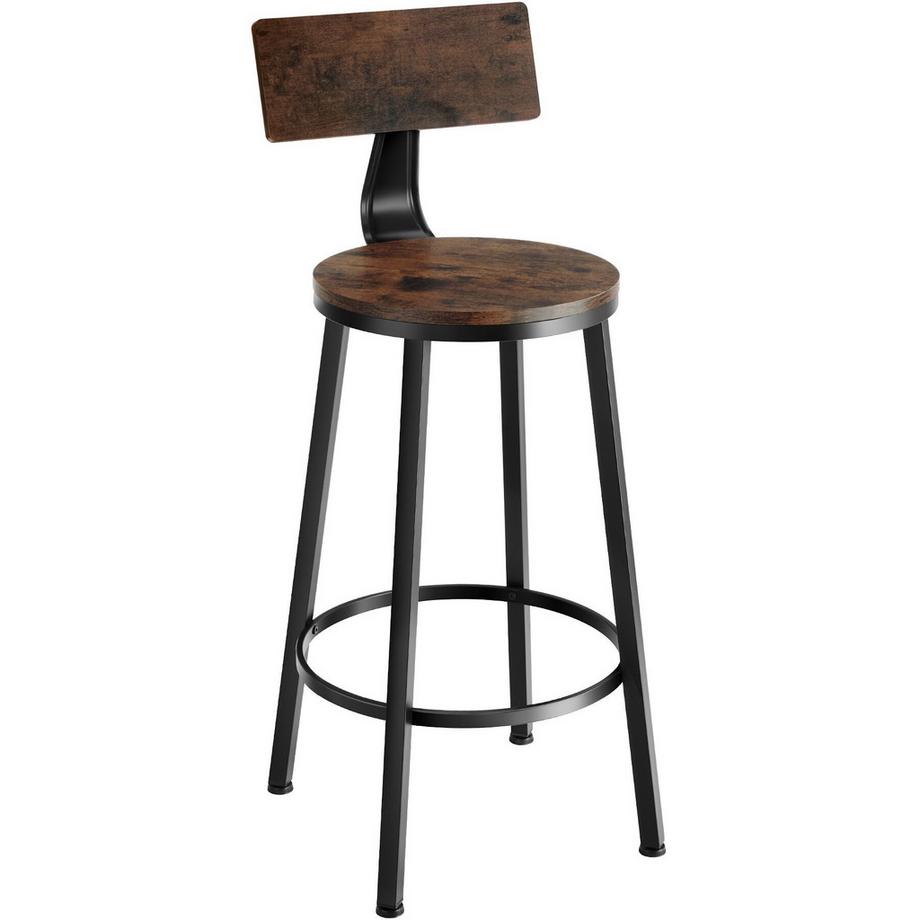 Tectake Lot de tabourets de bar POOLE avec grands dossiers confortables  