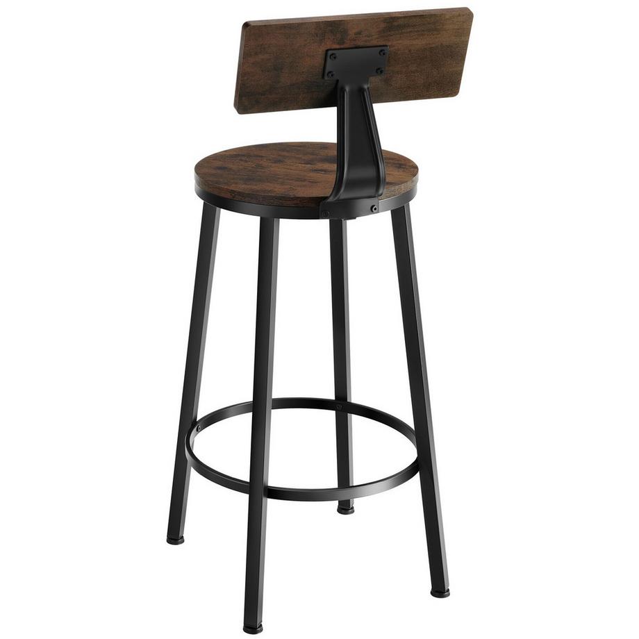 Tectake Lot de tabourets de bar POOLE avec grands dossiers confortables  