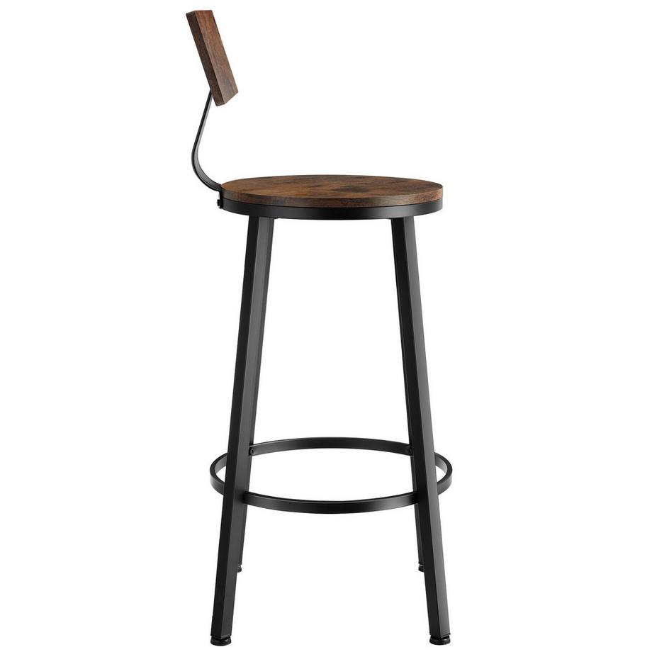 Tectake Lot de tabourets de bar POOLE avec grands dossiers confortables  