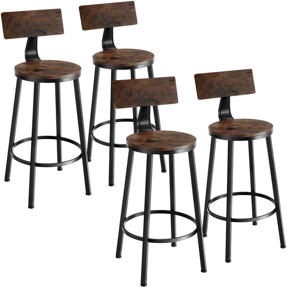 Lot de tabourets de bar POOLE avec grands dossiers confortables