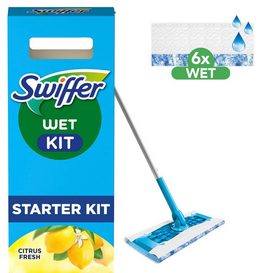 Swiffer  Starterset Wischmopp + 6 feuchte Mopps 