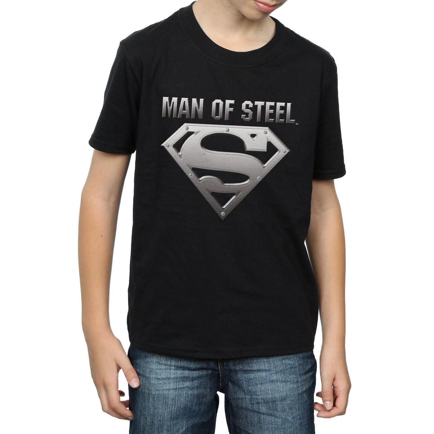 DC COMICS  Tshirt SUPERMAN MAN OF STEEL SHIELD 