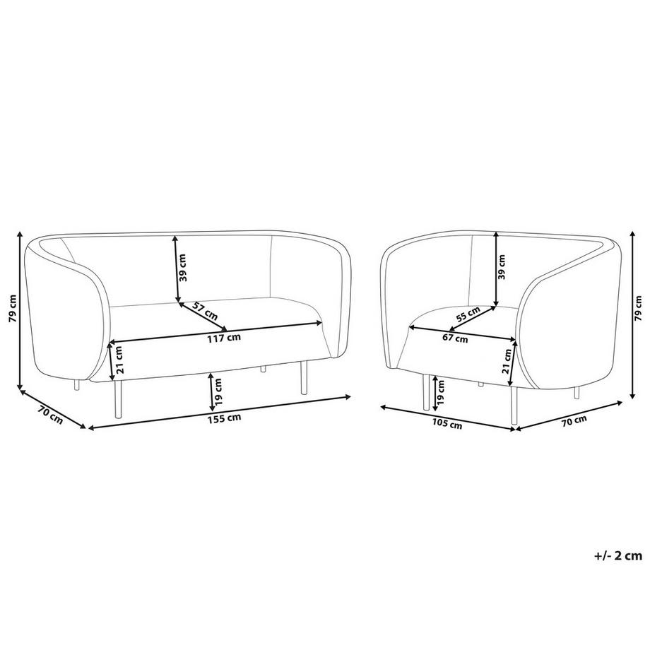 Beliani Wohnzimmer Set aus Stoff  LOEN  