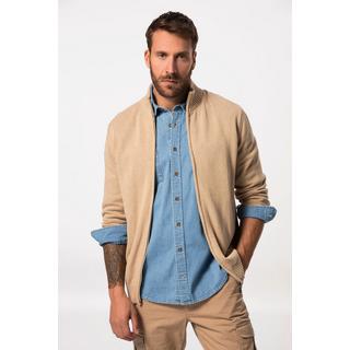 JP1880  Cardigan con colletto alto e orli a costine 