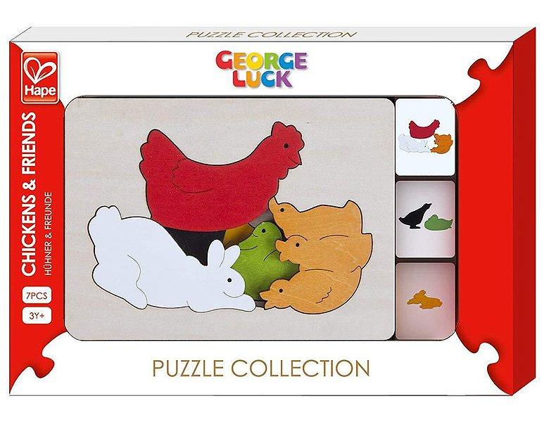 Hape  Puzzle Hühner und Freunde (7Teile) 