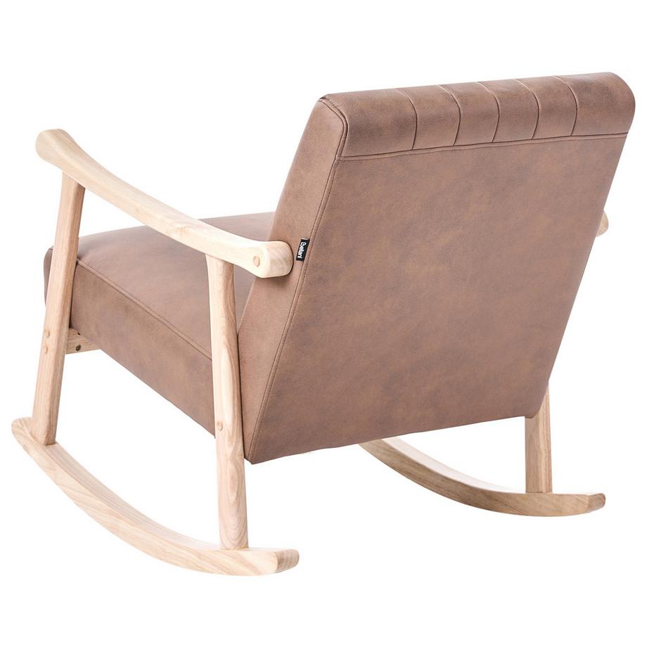 Beliani Fauteuil à bascule en Cuir PU Rétro LEKNES  