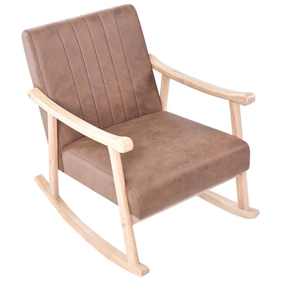 Beliani Fauteuil à bascule en Cuir PU Rétro LEKNES  