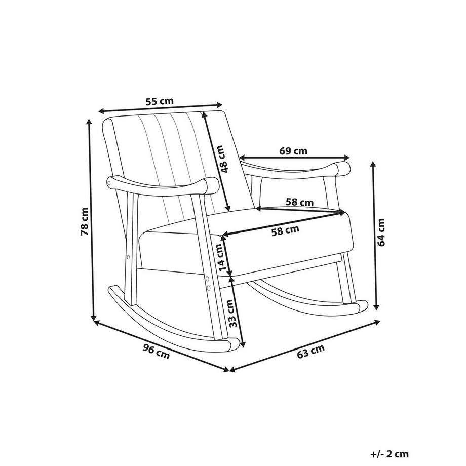 Beliani Fauteuil à bascule en Cuir PU Rétro LEKNES  