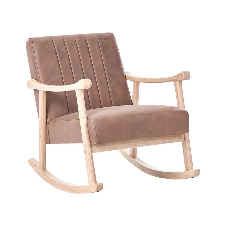 Fauteuil à bascule en Cuir PU Rétro LEKNES