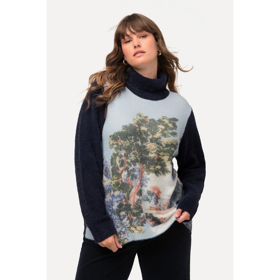 Ulla Popken Landschaft Rollkragen Langarm Pullover  